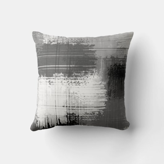 ブラックグレーホワイト抽象芸術装飾用クッション クッション (裏面)