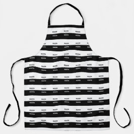ブラックグレーホワイト文字無地のとカラーデザイン エプロン