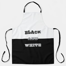 ブラックグレーホワイト文字無地のとカラーデザイン エプロン