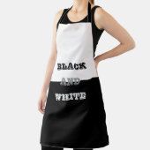 ブラックグレーホワイト文字無地のとカラーデザイン エプロン (インサイチュ)
