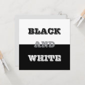 ブラックグレーホワイト文字無地のとカラーデザイン カード (正面/裏面インサイチュ)