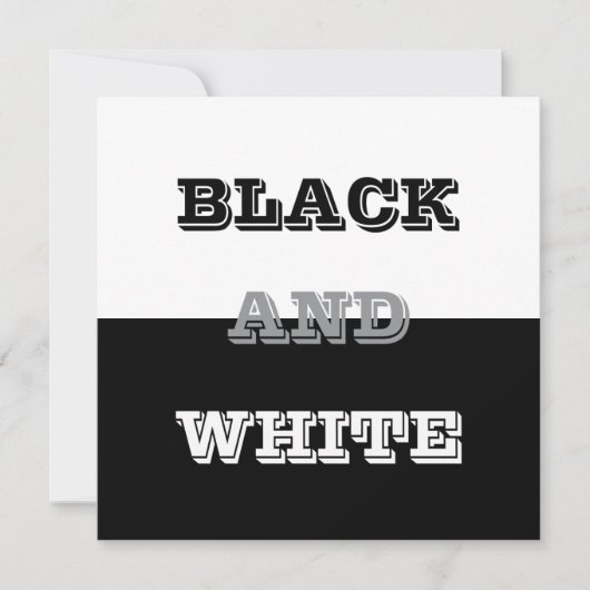 ブラックグレーホワイト文字無地のとカラーデザイン カード (正面)
