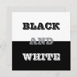 ブラックグレーホワイト文字無地のとカラーデザイン カード