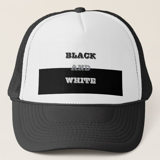 ブラックグレーホワイト文字無地のとカラーデザイン キャップ (正面)