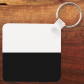 ブラックグレーホワイト文字無地のとカラーデザイン キーホルダー (裏面)