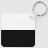 ブラックグレーホワイト文字無地のとカラーデザイン キーホルダー (裏面)