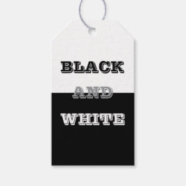 ブラックグレーホワイト文字無地のとカラーデザイン ギフトタグ