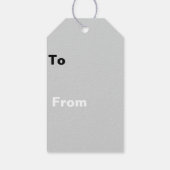 ブラックグレーホワイト文字無地のとカラーデザイン ギフトタグ (裏面)
