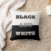 ブラックグレーホワイト文字無地のとカラーデザイン クッション (ブランケット)