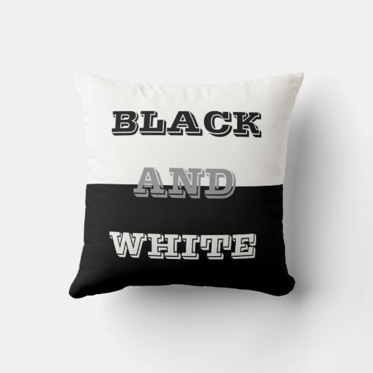 ブラックグレーホワイト文字無地のとカラーデザイン クッション (裏面)