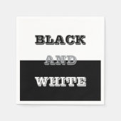 ブラックグレーホワイト文字無地のとカラーデザイン スタンダードカクテルナプキン (正面)