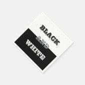 ブラックグレーホワイト文字無地のとカラーデザイン スタンダードカクテルナプキン (角)