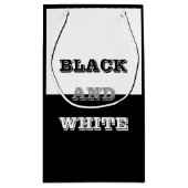 ブラックグレーホワイト文字無地のとカラーデザイン スモールペーパーバッグ (裏面)