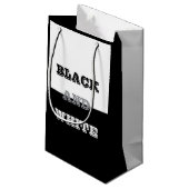 ブラックグレーホワイト文字無地のとカラーデザイン スモールペーパーバッグ (裏面アングル)