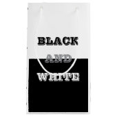 ブラックグレーホワイト文字無地のとカラーデザイン スモールペーパーバッグ (正面)