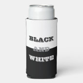 ブラックグレーホワイト文字無地のとカラーデザイン スリム缶クーラー (Seltzer正面)