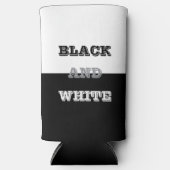 ブラックグレーホワイト文字無地のとカラーデザイン スリム缶クーラー (正面)