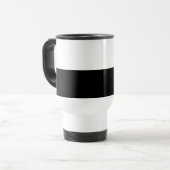 ブラックグレーホワイト文字無地のとカラーデザイン トラベルマグ (正面左)