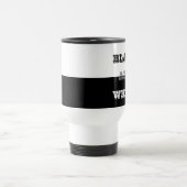 ブラックグレーホワイト文字無地のとカラーデザイン トラベルマグ (中央)