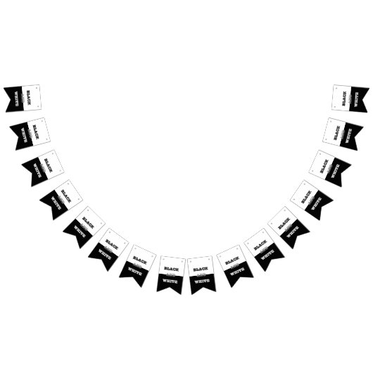 ブラックグレーホワイト文字無地のとカラーデザイン バンティングフラッグ (全)