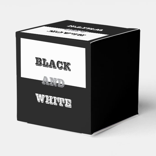 ブラックグレーホワイト文字無地のとカラーデザイン フェイバーボックス (裏面サイド)