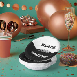 ブラックグレーホワイト文字無地のとカラーデザイン ペーパーボウル