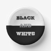 ブラックグレーホワイト文字無地のとカラーデザイン ペーパーボウル (正面)