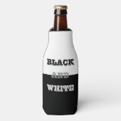 ブラックグレーホワイト文字無地のとカラーデザイン ボトルクーラー (ボトル正面)