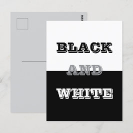 ブラックグレーホワイト文字無地のとカラーデザイン ポストカード