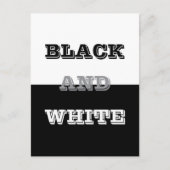 ブラックグレーホワイト文字無地のとカラーデザイン ポストカード (正面)