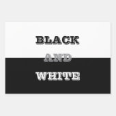 ブラックグレーホワイト文字無地のとカラーデザイン ラッピングペーパーシート (正面)