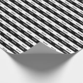 ブラックグレーホワイト文字無地のとカラーデザイン ラッピングペーパー (角)