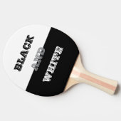 ブラックグレーホワイト文字無地のとカラーデザイン 卓球ラケット (横)