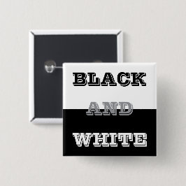 ブラックグレーホワイト文字無地のとカラーデザイン 缶バッジ