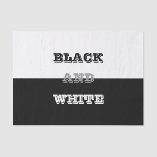 ブラックグレーホワイト文字無地のとカラーデザイン 薄葉紙 (正面)