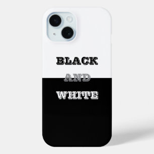 ブラックグレーホワイト文字無地のとカラーデザイン iPhone 15ケース