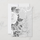 ブラックグレーホワイト春バラすべての行事RSVP 出欠カード (裏面)