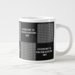ブラックグレーホワイト毎日は感謝祭の日20oz ジャンボコーヒーマグカップ