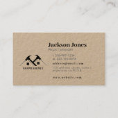 ブラックグレーホーム修理ツールクラフトビジネスカード 名刺 (裏面)