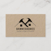 ブラックグレーホーム修理ツールクラフトビジネスカード 名刺 (正面)