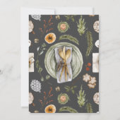 ブラックグレーボーホウォーターカラークリスマスパーティーディナー 招待状 (裏面)