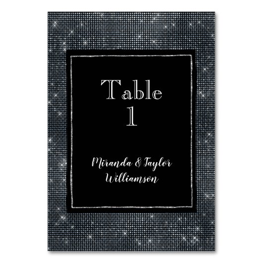 ブラックグレームシルバースパークル テーブルナンバー (正面)