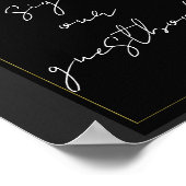 ブラックグレーモダン金ゴールドミニマルゲストブックサイン ポスター (角)