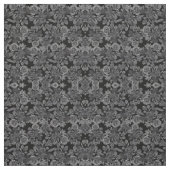 ブラックグレーモノクロ水彩フローラ葉 ファブリック (見本)