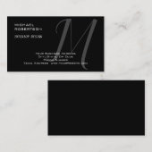 ブラックグレーモノグラムインテリアデザイナープラモダンイン 名刺 (正面/裏面)