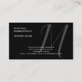 ブラックグレーモノグラムインテリアデザイナープラモダンイン 名刺 (正面)