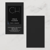 ブラックグレーモノグラムプロフェッショナル名刺 名刺 (正面/裏面)