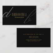 ブラックグレーモノグラムマネージャの名刺 名刺 (正面/裏面)