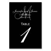 ブラックグレーモノグラ結婚ムのテーブルナンバーカード テーブルナンバー (裏面)