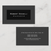 ブラックグレーユニークプレーン・ビジネス・カード 名刺 (正面/裏面)